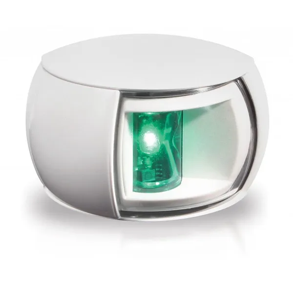 Hella NaviLED 2nm, styrbord lanterne med hvitt hus og hvit reflektor