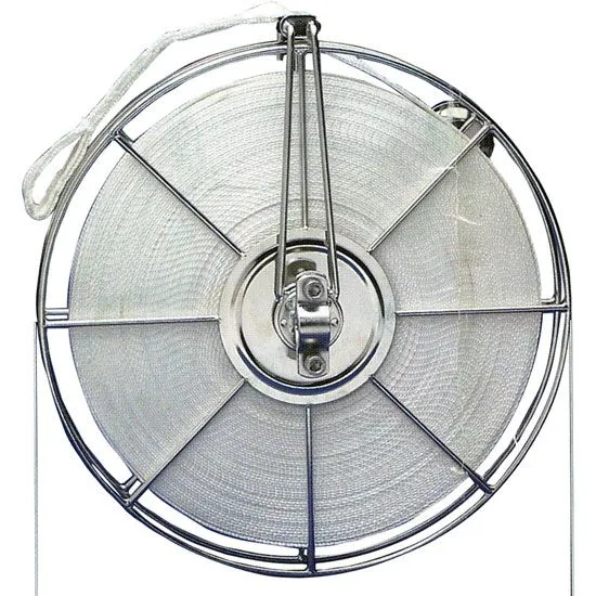 Ankerrulle i syrefast stål 50meter bånd