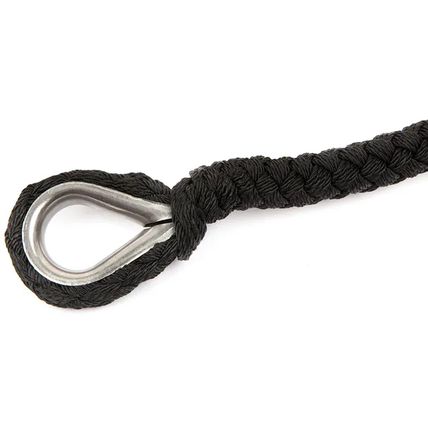 Robline 14mm bryggefortøyning, sort, 6 meter med kause