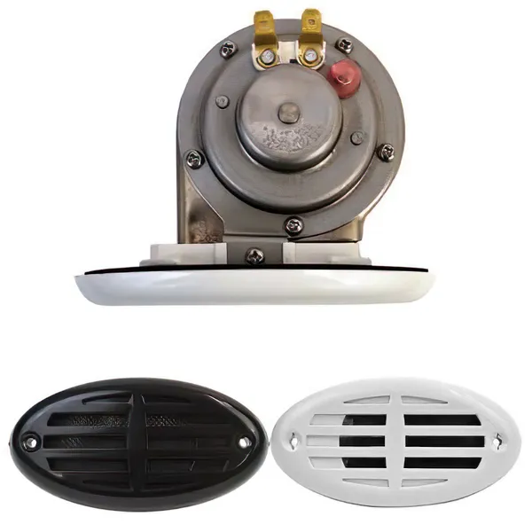 Attwood signalhorn med sort/hvitt deksel 12V