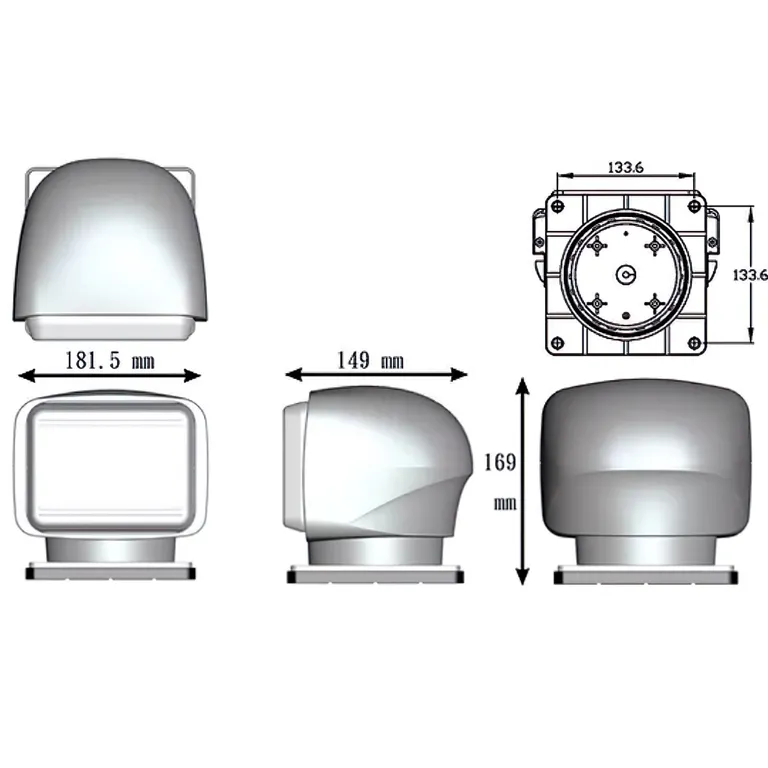 Allremote lyskaster 220 LED 12V svart med fjernkontroll og betjening