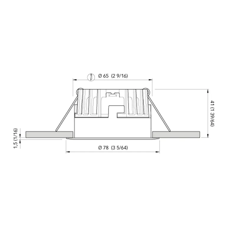 Quick Wholly AG2K LED downlight, sort, Ø78mm/65°/4W/dybde 41mm