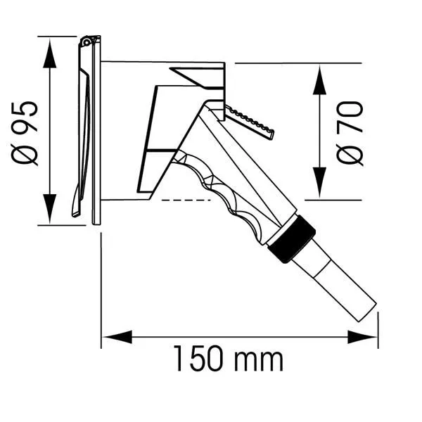 Plastimo Deck Shower dusj med slange (krom)