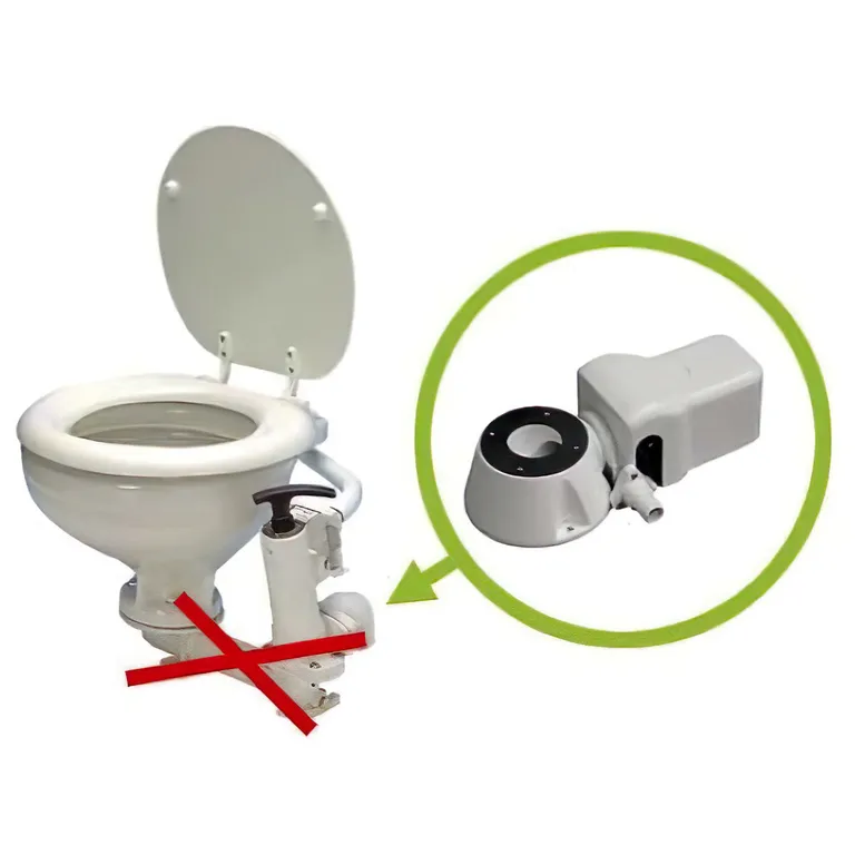 Matromarine ombyggingssett fra manuelt til elektrisk toalett (12V)