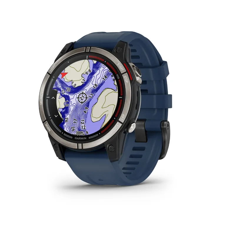 Garmin quatix 7 Sapphire Edition, 47 mm maritim smartklokke med AMOLED-skjerm, multibånd GPS, og silikonrem