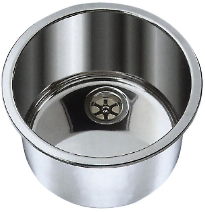 Rund stålvask med Ø30 cm, dybde 18cm