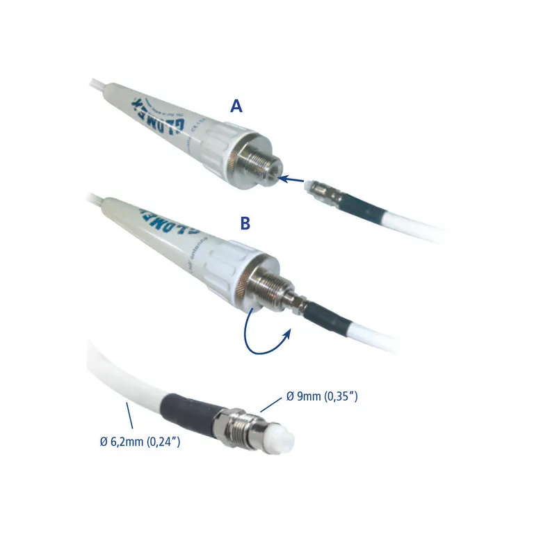 Glomex VHF antenne, RA106GRPFME, glassfiberpisk