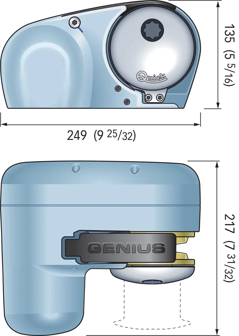 Quick Genius GP2 2000 12V 800W ankervinsj, 8 mm kjetting