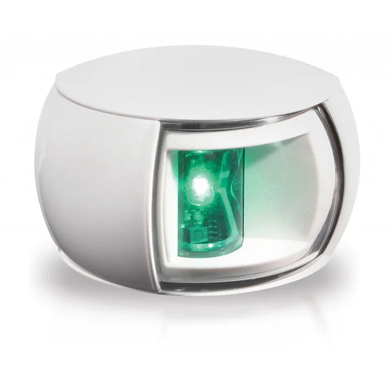 Hella NaviLED 2nm, styrbord lanterne med hvitt hus og hvit reflektor