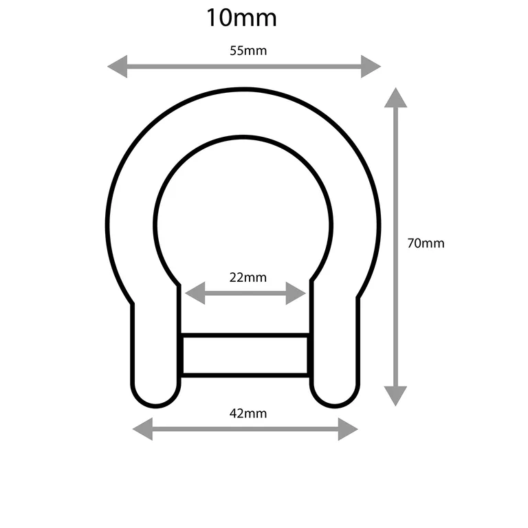 Osculati 10mm rund, syrefast sjakkel med unbrakolås