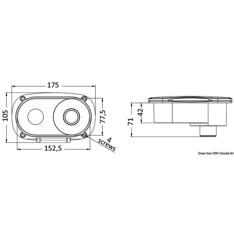 Osculati komplett dusj i syrefast stål
