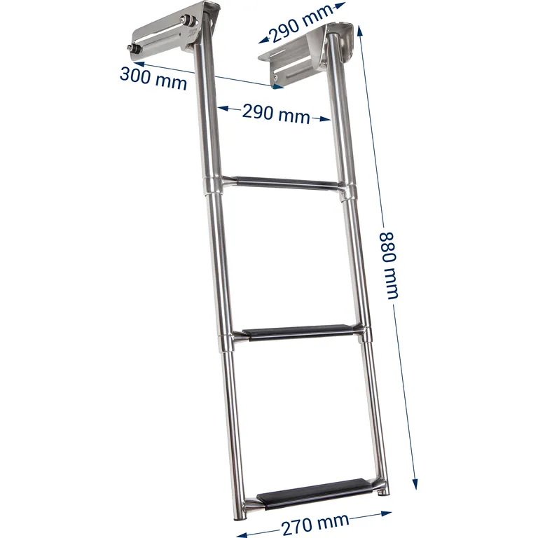 Båtsystem BKT73A teleskopisk baug/badestige med 3 trinn