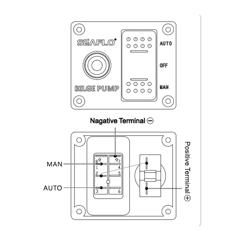 Seaflo bryterpanel for lensepumpe 12/24V