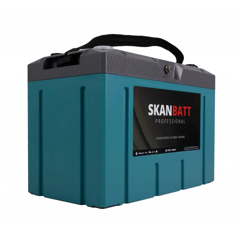 Lithium Professional 12V LiFePO4 batteri 100Ah 150A BMS. Bluetooth, Heat, IP67