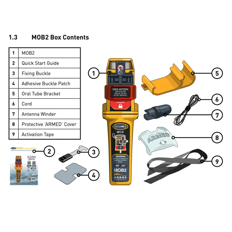 Ocean Signal rescueME MOB2 to-veis AIS-MOB med DSC, Class M