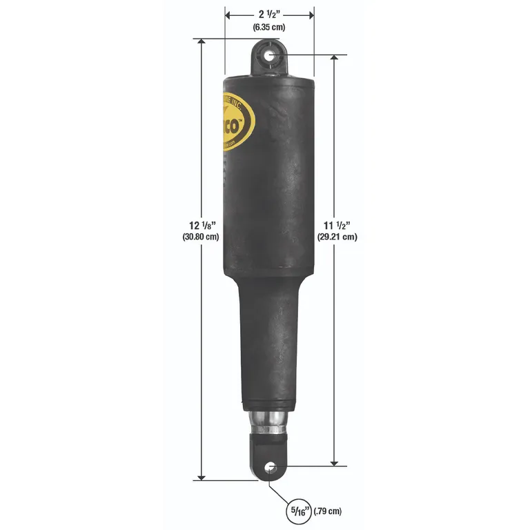 Lenco 101 standard sylinder for trimplan, 24V, stroke 2 ¼”, lengde 12 1/2", bolt 5/16”
