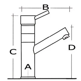 Osculati Diana ettgreps blandebatteri med kort tut