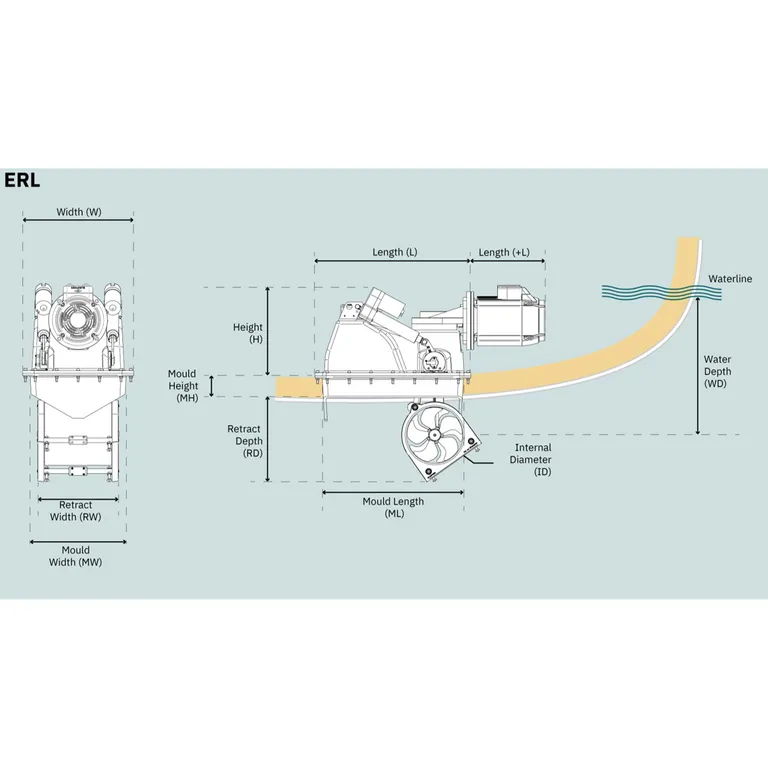 Sleipner ERL170 eVision Retract nedsenkbar baug/hekkthruster 170 kg 24V