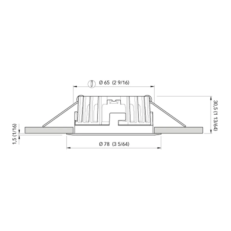 Quick Wholly AG1K 4W LED downlight, sort, Ø78mm/65°/dybde 30,5mm