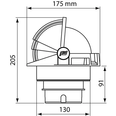 Plastimo kompass Olympic 135, sort med rød kompassrose