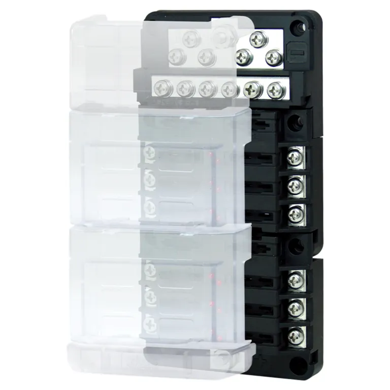MultiMarine sikringsholder med minus-skinne for 12 sikringer