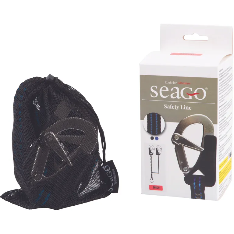 Seago sikkerhetsline elastisk med 2 kroker og løkke.