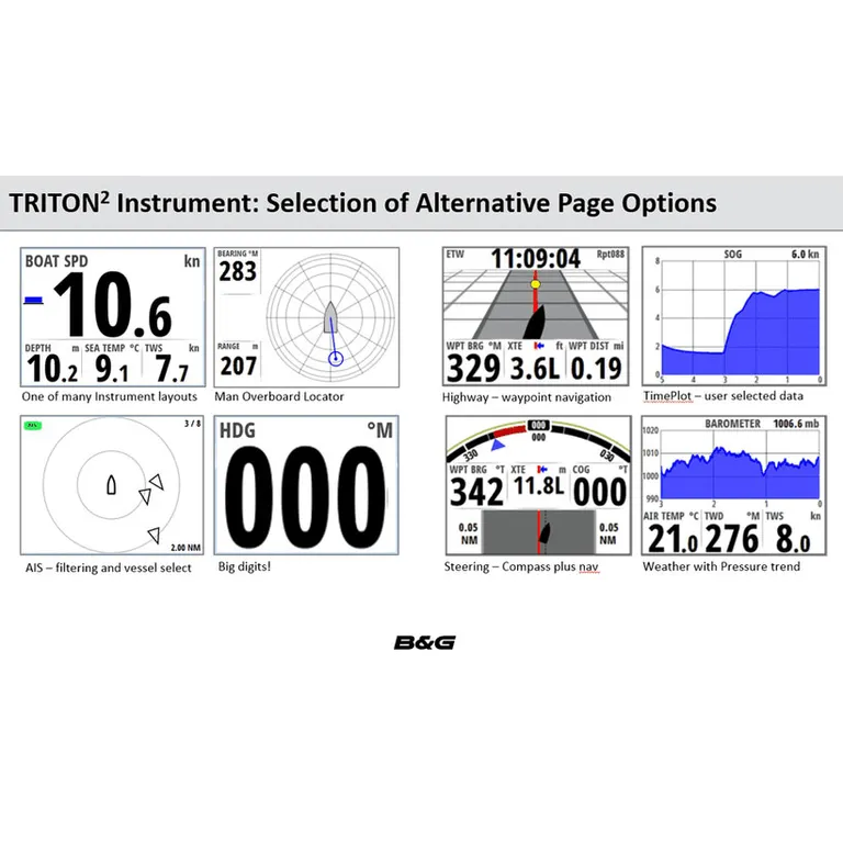 B&G Triton2-pakke for hastighet og dybde