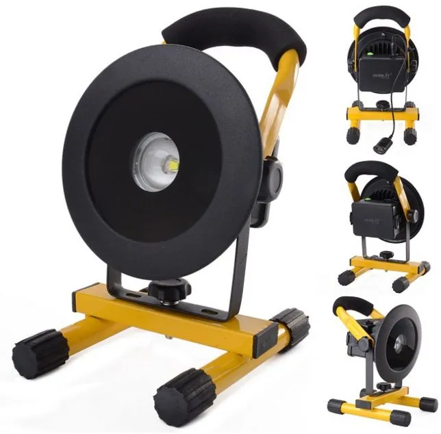 Kraftig oppladbart arbeidslys 10W CREE LED   12/220Volt Vanntett