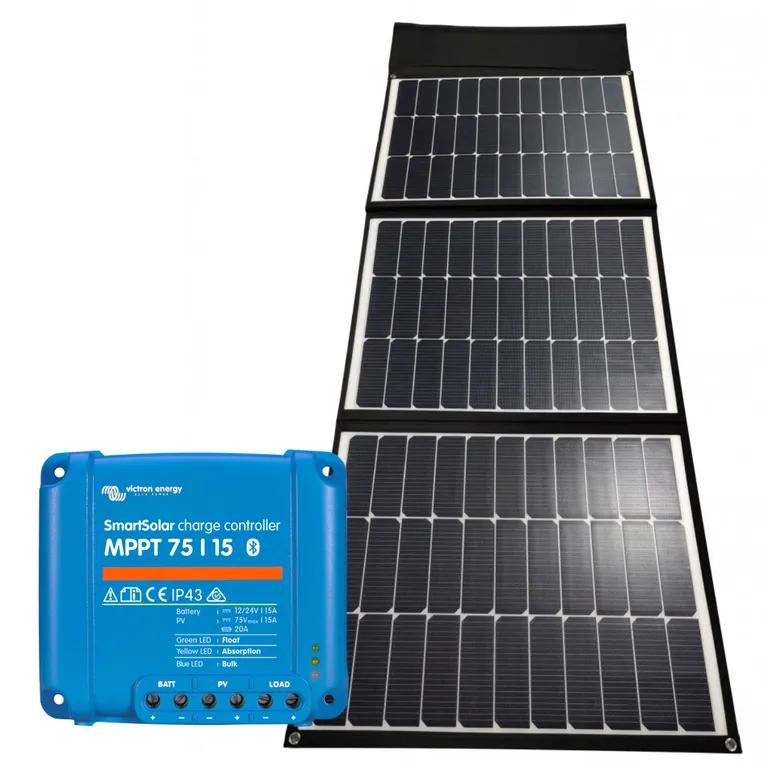 Solcellepakke med Skanbatt SSS180 og Victron SmartSolar 75/15 regulator