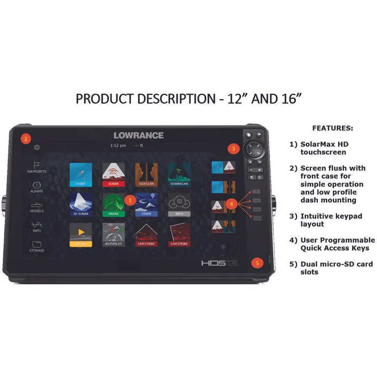 Lowrance HDS-12 LIVE kartplotter uten svinger