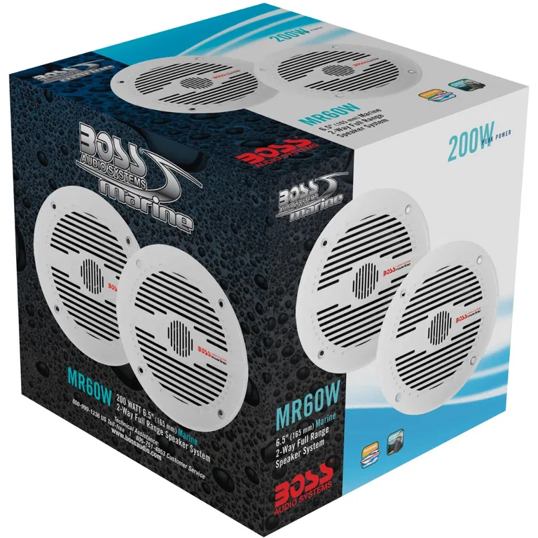 Boss MR60 6,5" Marinehøyttalere 150Watt Hvit
