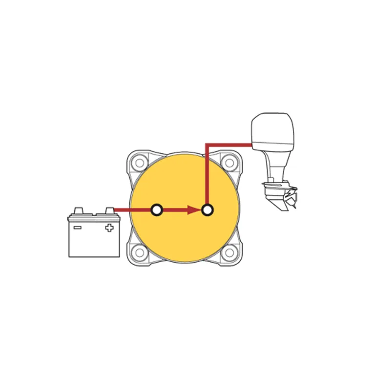 Blue Sea Hovedbryter m/AFD 350A Off/On E-serie – innebygd dynamobeskyttelse
