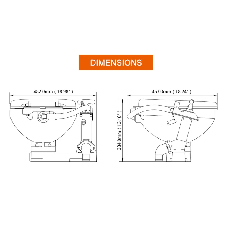 Seaflo Manuelt Toalett Regular Twist n' Lock