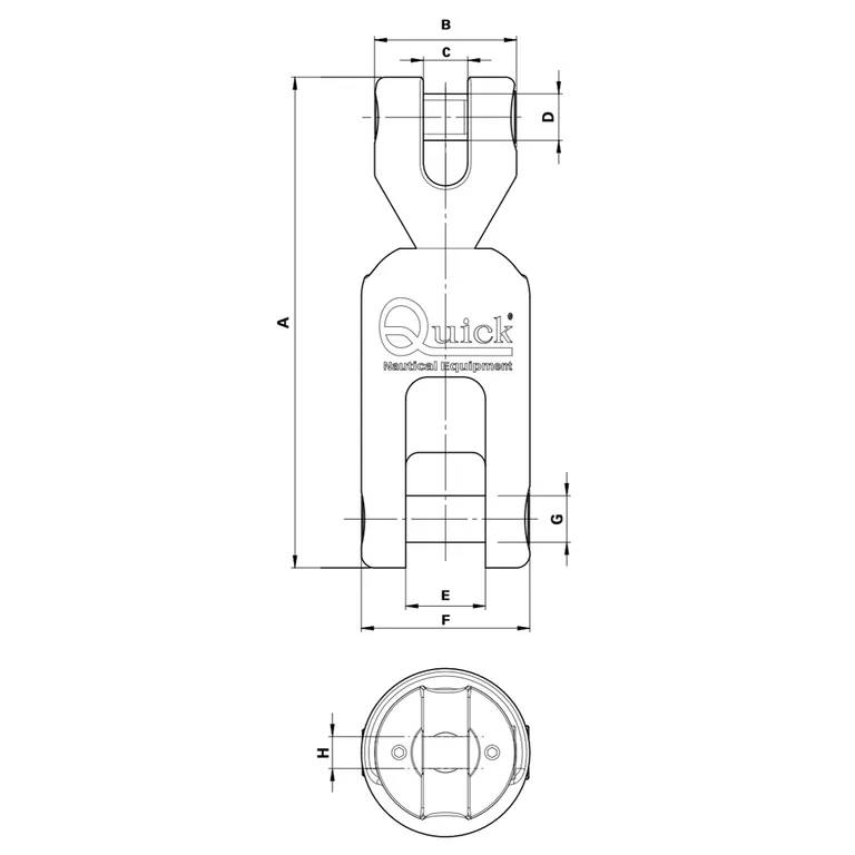 Quick Olympic OS 8-10 svivel, sandblåst, til 7 og 10 kg anker