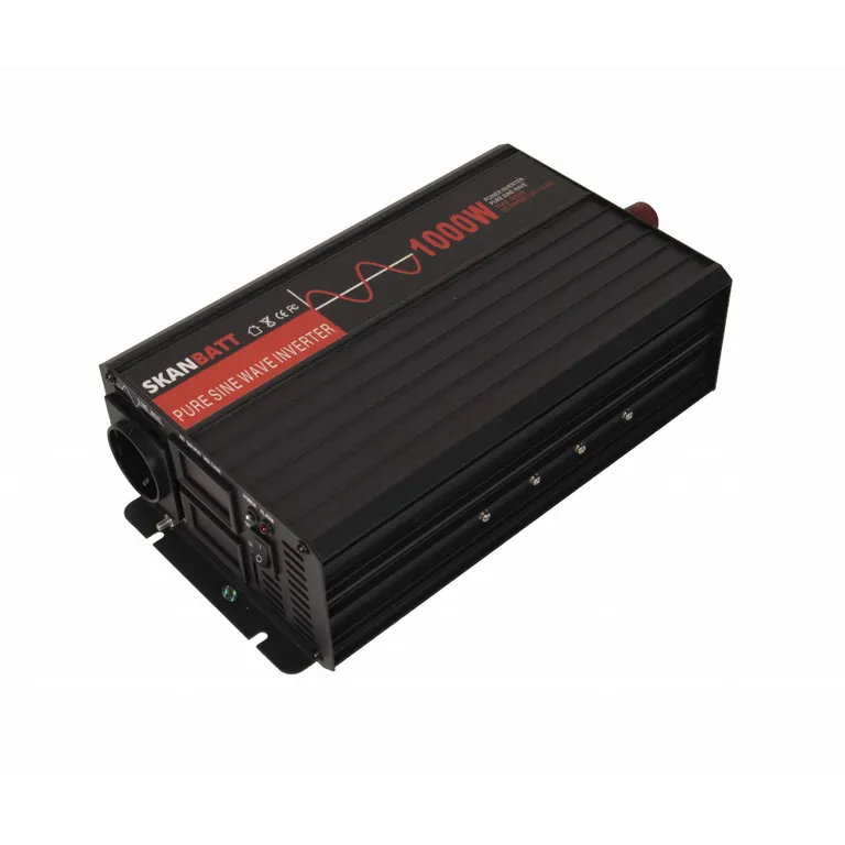 WPSW-R 1000W ren sinus-inverter m/trådløs fjernkontroll - 12Volt 
