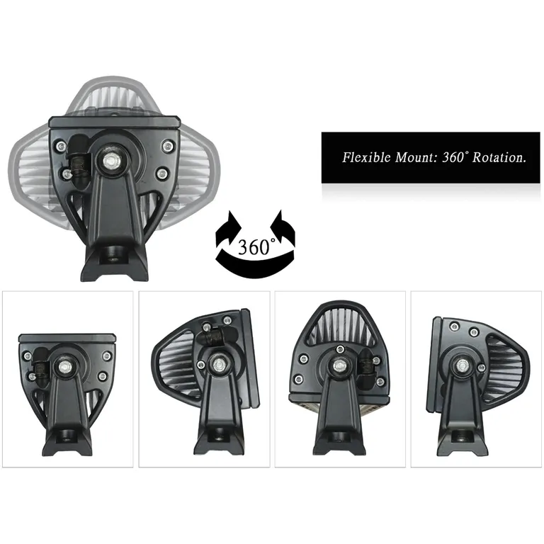 Dekkslyskaster LED 15cm 60W Sort 12 / 24 Volt