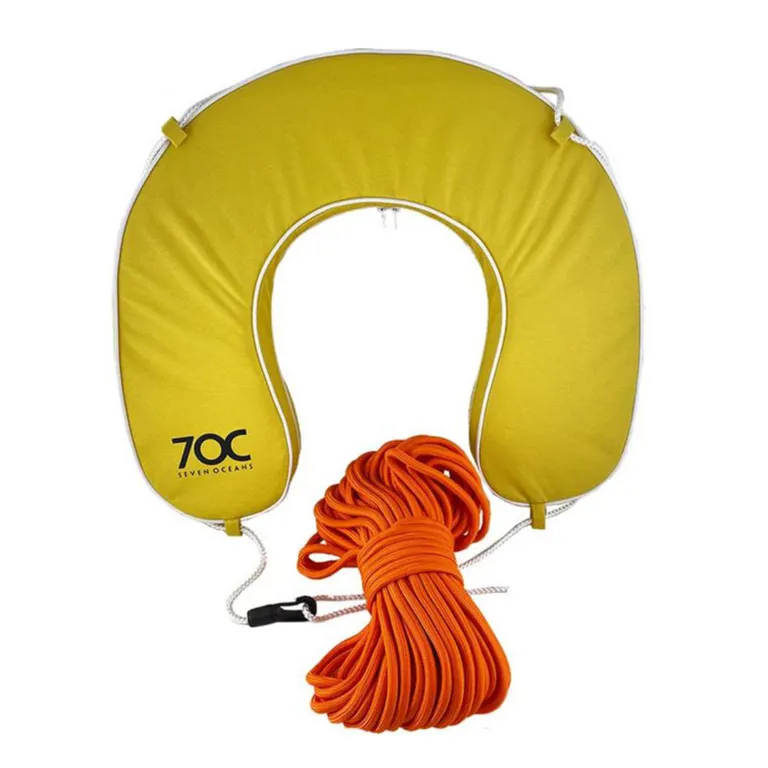 Seven Oceans hesteskobøye med 30 meter tau gul