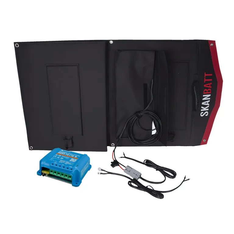 Solcellepakke med Skanbatt SSS180 og Victron SmartSolar 75/15 regulator