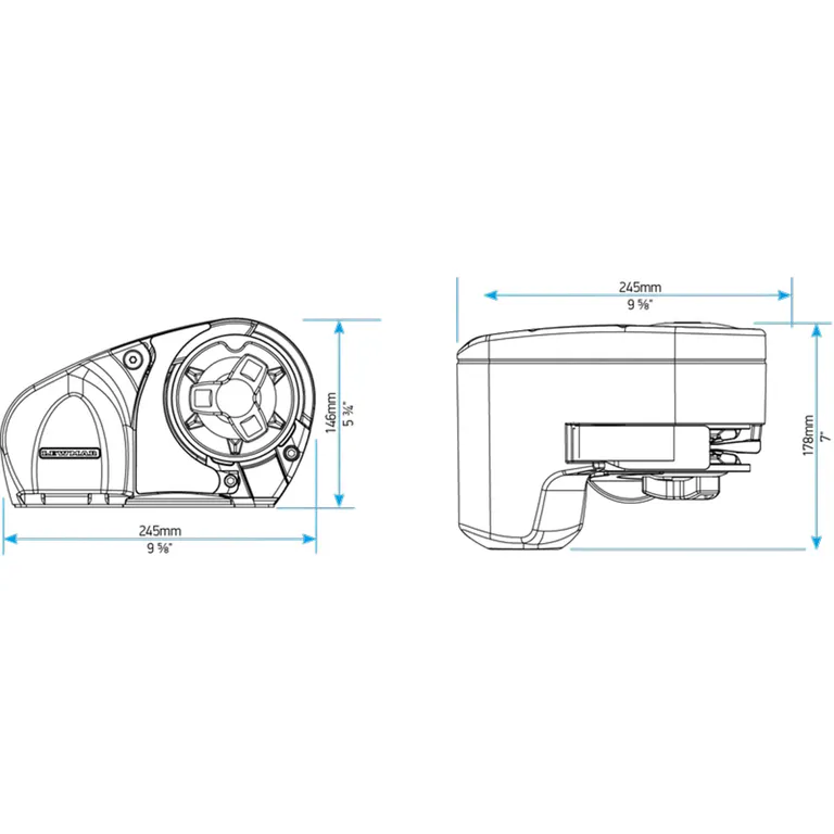 Lewmar Pro-Fish 700 12 V 500W frifall ankervinsj for 6 og 7 mm kjetting, 12mm blytau