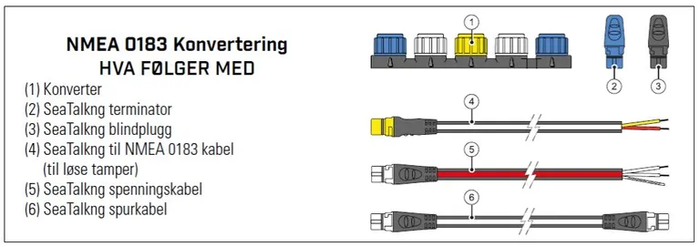 Raymarine SeaTalkng til NMEA 0183 kabel
