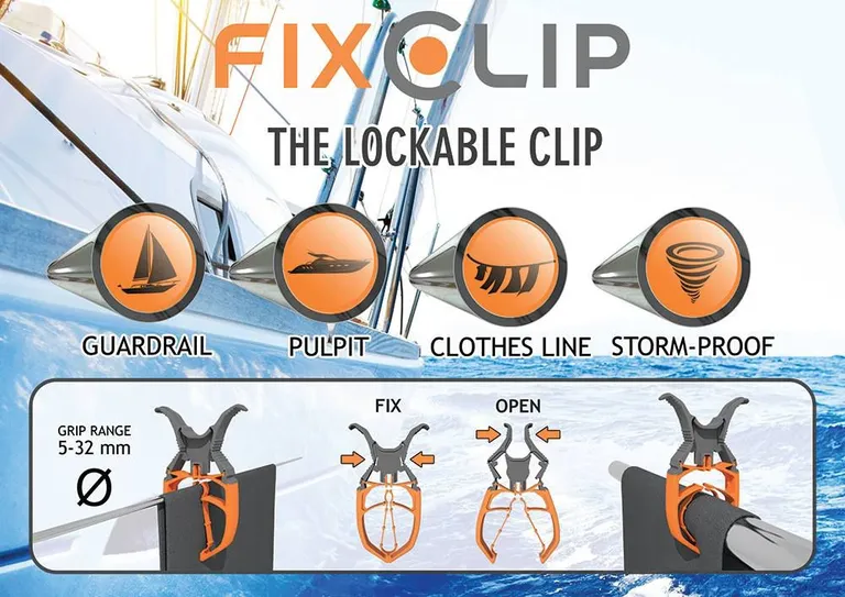 FIXCLIP klesklype med grep fra 5-32mm (2 pk)
