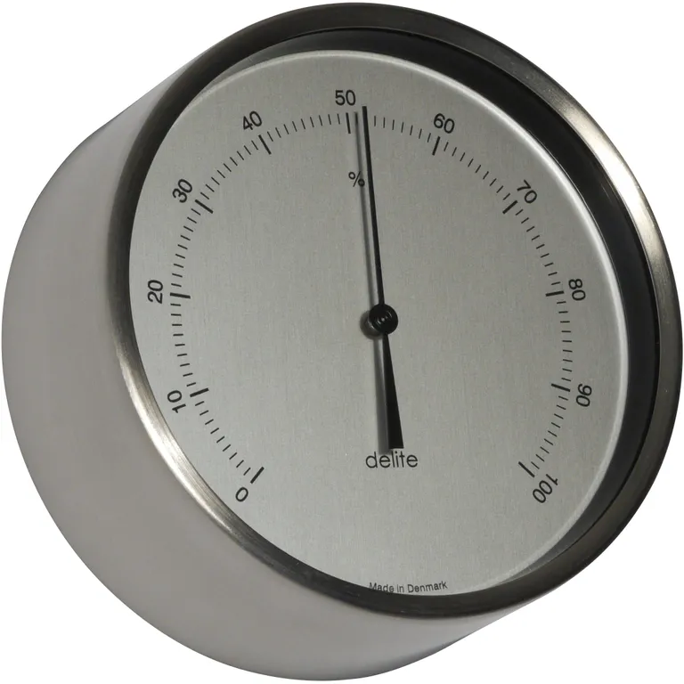 Delite Clausen hygrometer i børstet stål