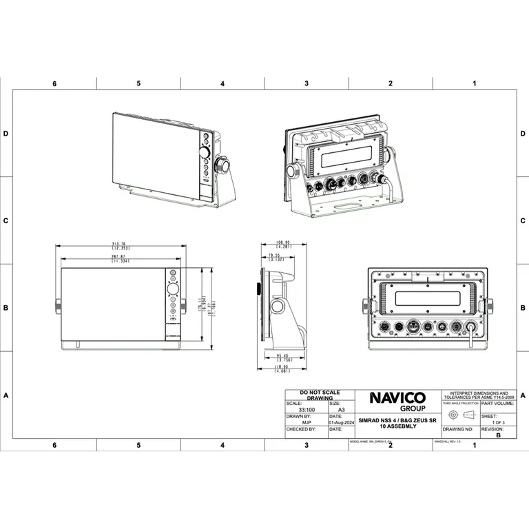 B&G Zeus SR 10" kartplotter m/seilfunksjoner