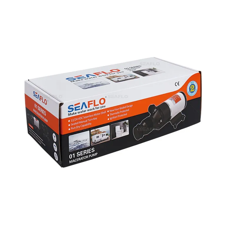 Seaflo 45LPM septikpumpe med kvern (12V) høyre