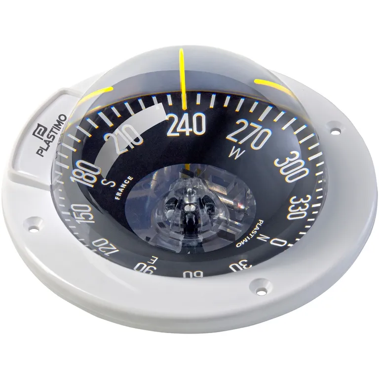 Plastimo Offshore 100 kompass, hvitt med sort, flat rose
