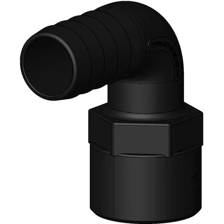Trudesign 90 grader slangetilkobling hun 3/4" (19mm slangestuss)