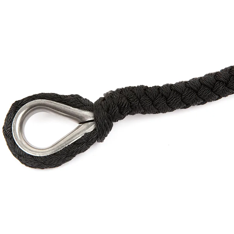 Robline 14mm bryggefortøyning, sort, 6 meter med kause