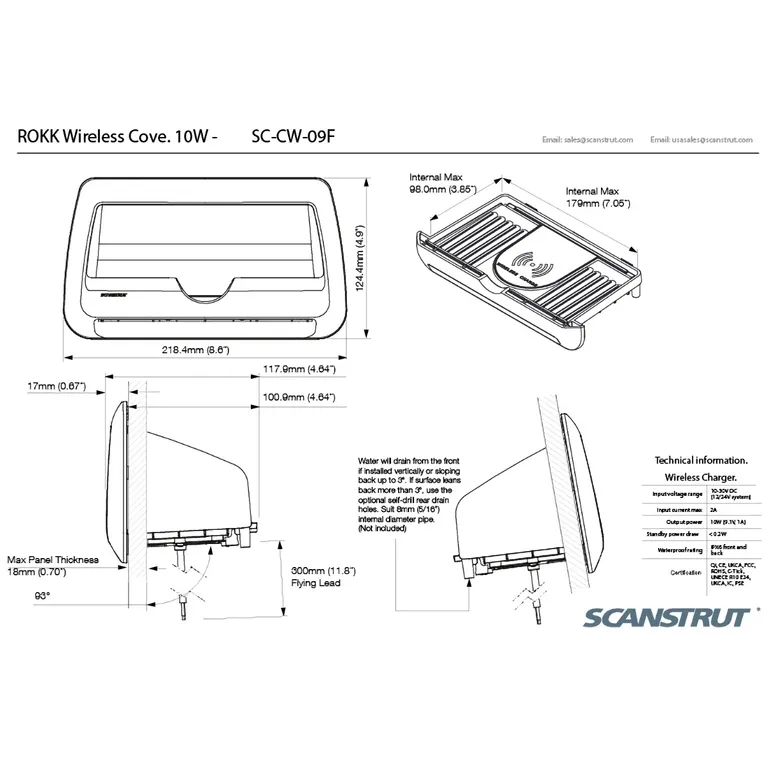ROKK Wireless Cove 10W vanntett telefonlader