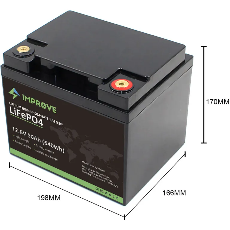 Improve Lithium 12V LiFePO4 batteri 50Ah med 50A BMS