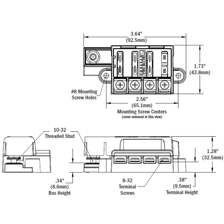 Blue Sea sikringsholder med lokk for 4 flatstift